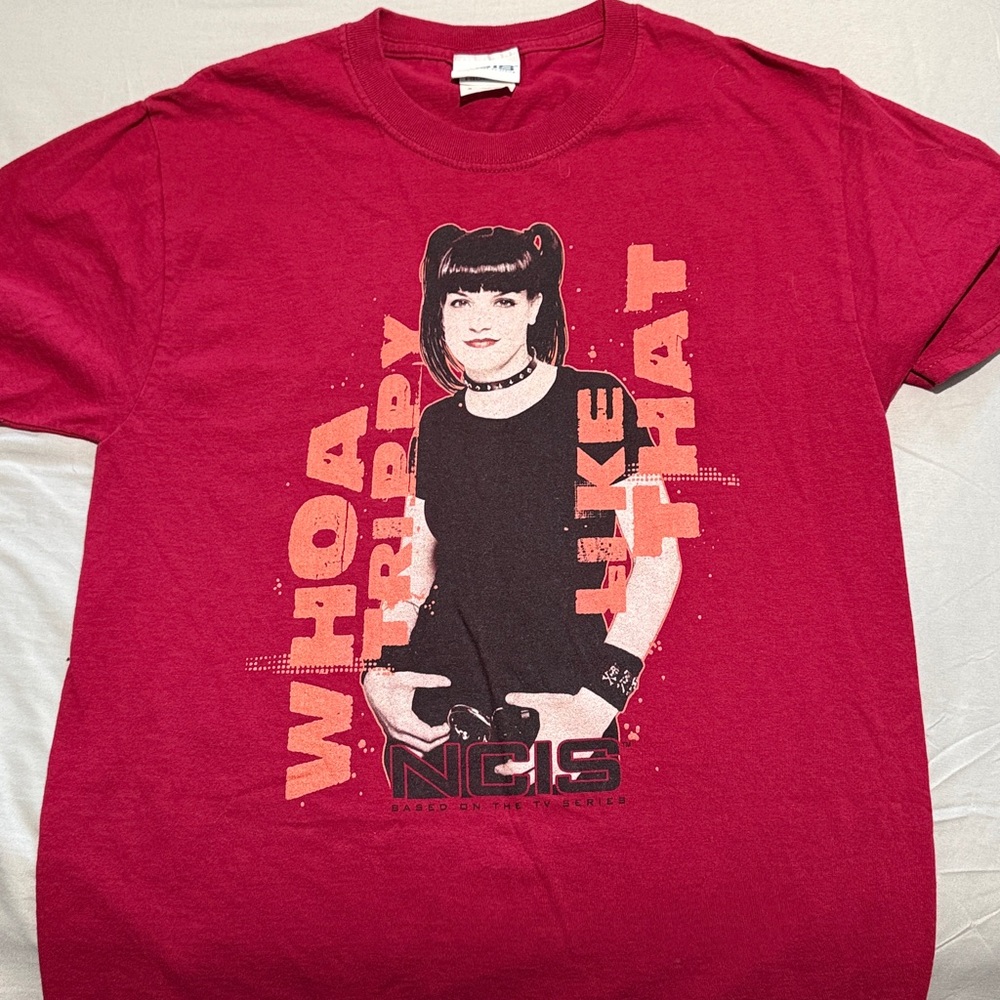 Red Graphic T-Shirt with NCIS Design